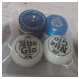 (2) Vintage Yoyos (2)  Vintage Glowing Yoyos