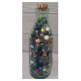 Vintage Milk Bottle With Marbles
