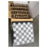 Granite Chess Board with Pieces