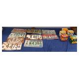 Vintage License Plates & Empty Ammo Boxes