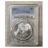 1881-S Morgan Dollar: PCGS Genuine