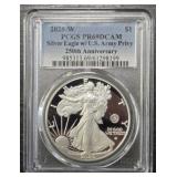 2025-W Silver Eagle: US Army Privy PCGS PR69DCAM