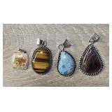 (4) Gemstone Pendants