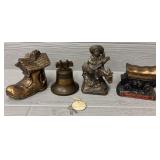 (4) Decorative Brass Coin Banks