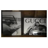 (2) Gucci & LV Framed Pictures