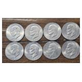(8) Eisenhower 'Ike' U.S. Dollars