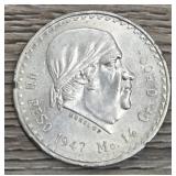 1947 Silver 1 Peso
