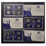 (3) U.S. Mint Proof Sets: 1999, 2000 & 2001
