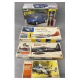 (4) Airplane & Car Model Kits