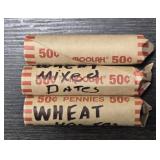 (3) Rolls of U.S. Wheat Pennies