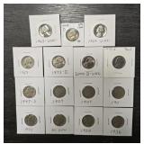 Variety of Buffalo, V & Jefferson Nickels