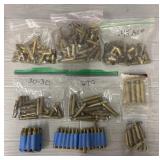Assortment of Misc Brass Shells w/ Ammo Can