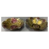 (2) Antique Goofus Glass Bowls