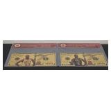 (2) Michael Jordan Gold Banknotes