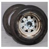(2) 5 Hole Trailer Tires & Rims