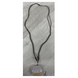 Vintage Carnelian Sunset Stone Pendant Necklace