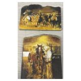(2) Slate Stone Cowboy Art
