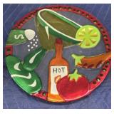 Vintage Hand Blown Glass Margarita Plate