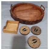 Log Food Tray & Coasters