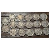 (17) Dated Buffalo Nickels