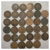 (32) 1882-1907 U.S. Indian Head Cents