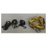 (4) Ratchet Straps and Tow Rope