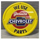 Chevrolet We Use Parts Metal Sign