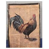 Epoxy Rooster Kitchen Decor On Live Edge Wood