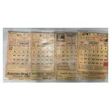 (4) Early 1900s Vintage Calendars