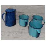 Camp Coffee Pot & Mugs
