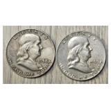 1958-D & 1959-D Franklin Half Dollars