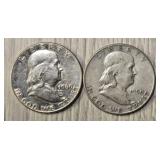1960-P & 1950-P Franklin Half Dollars