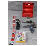 Red Metal Lock Box With Accessories & Keys