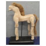 Primitive Folk Art Wooden Horse Figurine