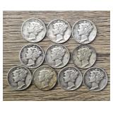 (10) Mercury Dimes #2