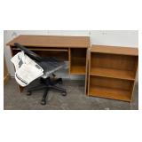Small desk w/ Office Chair & Small Bookcase