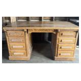 Wooden Library Desk w/ Drawers - READ BELOW