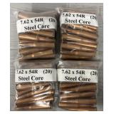 (80) Rounds of 7.62x54R Steel Core Bullets
