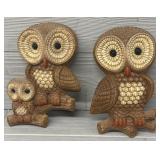 (2) Vintage Owl Wall Hangings