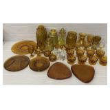 Assortment of Amber Glass Pieces