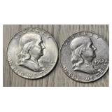 (2) 1962-D Franklin Half Dollars