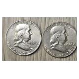 (2) 1961-D Franklin Half Dollars