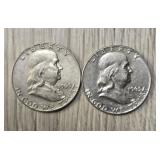 (2) 1963-D Franklin Half Dollars