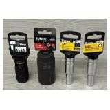 (4) Unused Deep Sockets