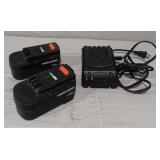 (2) Black & Decker Batteries & Charger