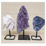 Amethyst,  Pink Tourmaline, Blue Sodalite