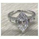 Sterling Silver Marquise-cut Statement Ring