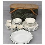 US Forest Service China & Vintage Picnic Basket