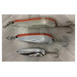 (3) Luhr Jensen Krocodile Chrome Spoon Lures