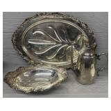 (3) Heavy SilverPlate Service Ware